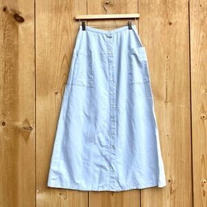 Eddie Bauer EUC Vintage Baby Blue Linen Blend Long Skirt Sz 4